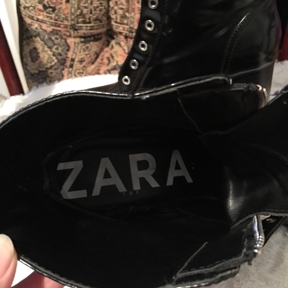 Zara Platform Boots. Patent Leather size 41/11 - Picture 6 of 8